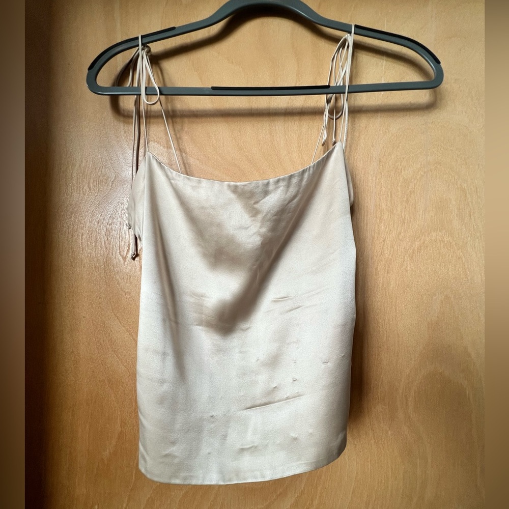 Reformation Ivory Lucrezia Silk Top Size 8